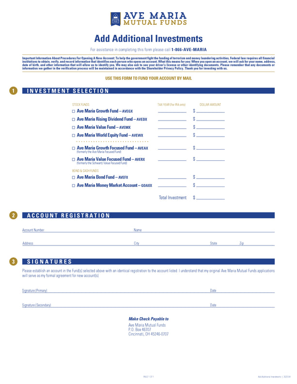 Additional Investment