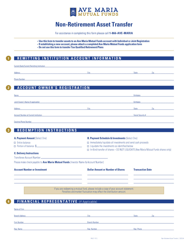 Non Retirement Asset Transfer